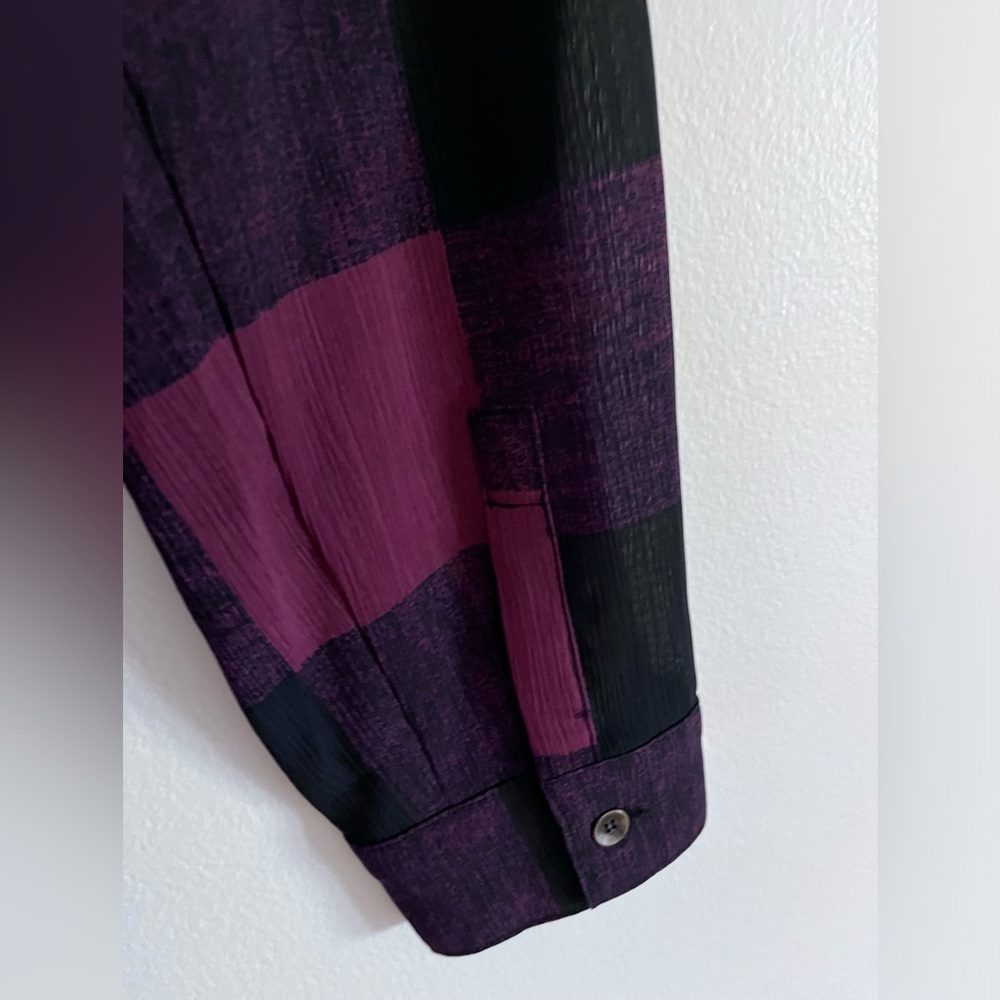 Rock & Republic Dress Sweater Faux Layered Sheer Bottom Buffalo Plaid Size Large - Picture 5 of 10